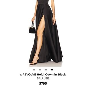 Sau Lee Black Gown with High Slit